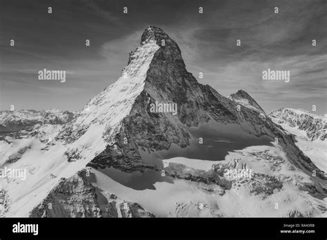 Aerial View Of Majestic And World Famous Matterhorn Mountain