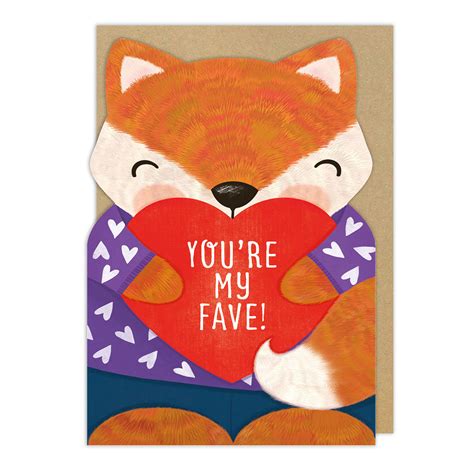 The Art File Fox Valentines Day Card Hcv08