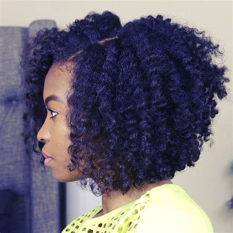 Flat Twist Out With Mini Bantus On Blown Out Natural Hair Natural
