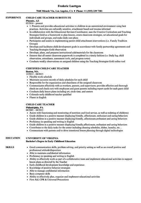 Childcare Resume Template Example Mt Home Arts