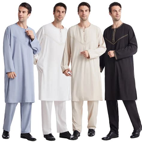 Bangladesh Arabic Thobe Pieces Set Muslim Men Pakistan Islamic Clothing