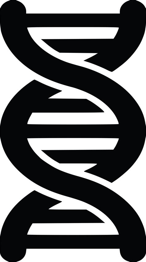Free Clipart Of A Black And White Dna Strand Double Helix