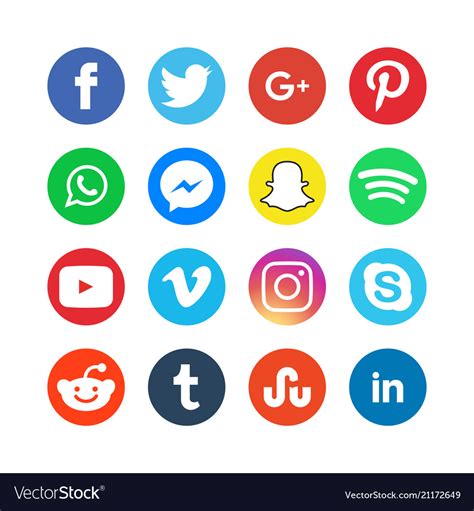 Collection Of Social Media Icons Royalty Free Vector Image
