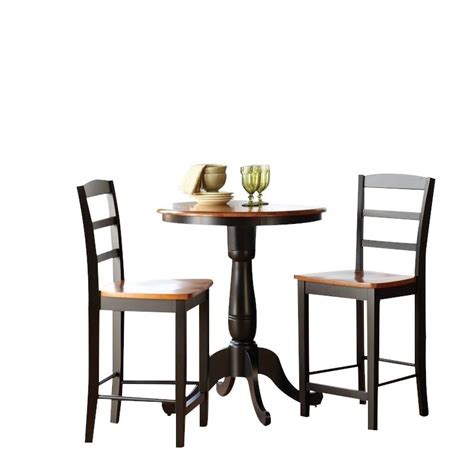 International Concepts Traditional Wood 3 Piece Bistro Set In Black