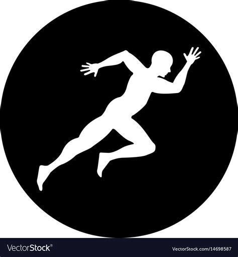 Silhouette Athlete Running Icon Royalty Free Vector Image