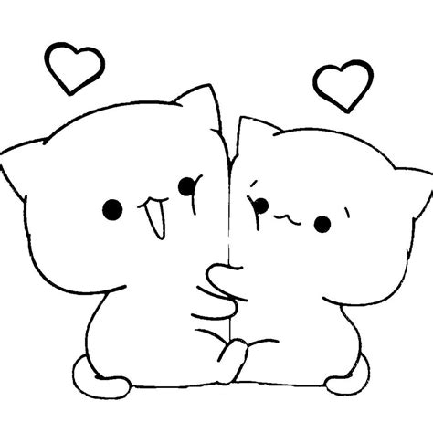 Kawaii Gato Para Colorir