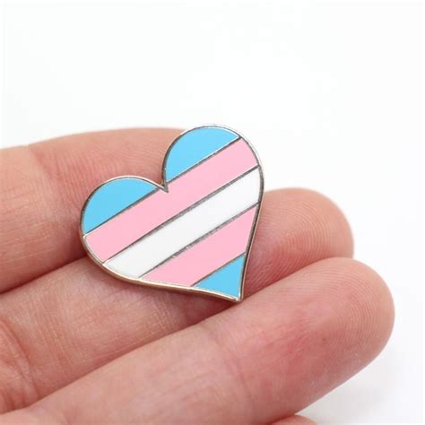 Pride Lgbtq Gay Transgender Heart Enamel Pin Compoco