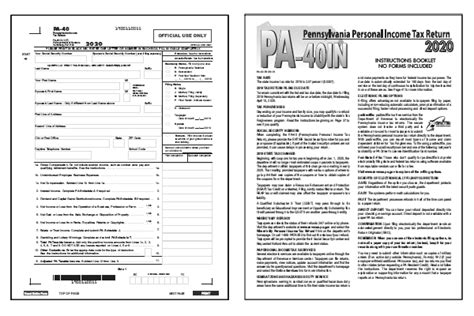 Pennsylvania Tax Forms 2020 Printable State Pa 40 Form And Pa 40