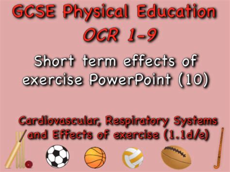 Gcse Ocr Pe 11de Short Term Effects Of Exercise Powerpoint