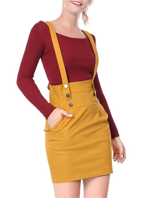 Unique Bargains Allegra K Womens High Waist Suspender Skirt Xl