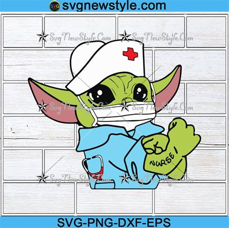 Baby Yoda Nurse Svgstar Wars Svg Baby Yoda Svg Star Wars Party Svg