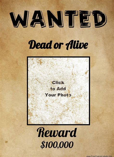 Make Your Own Wanted Poster Template Free Templates Printable