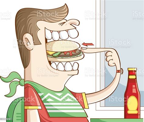 Hungry Fat Man Eating Stock Illustration Download Image Now Istock