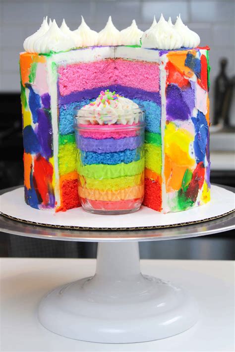 Rainbow Cake Recipe With Four Cake Layers Chelsweets