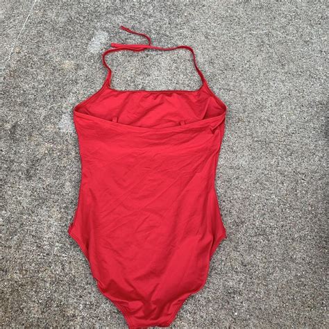 Womens Red Swimsuit One Piece Depop