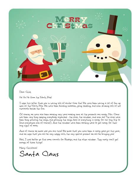 Easy Free Letter From Santa Magical Package Santa Letter Template