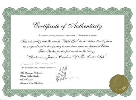 Certificate Of Authenticity Template For Art Best Professionally