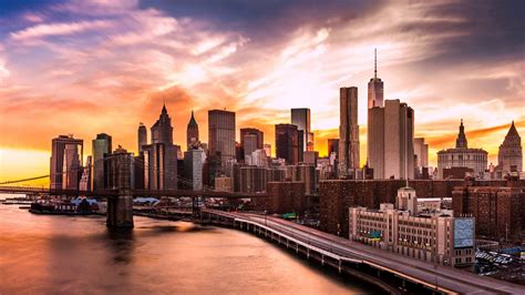 Free Download Download New York City Skyline Sunset Wallpaper