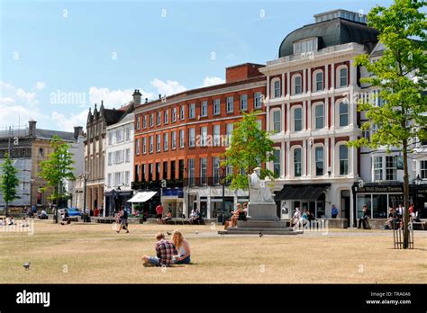 Cathedral Yard Exeter Devon Stock Photo Alamy