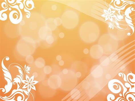 Floral Design Template Orange Background For Powerpoint Abstract And