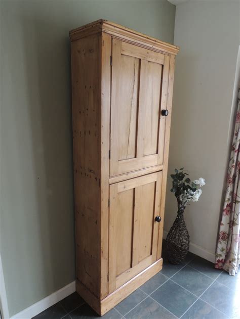 Gorgeous Victorian Pine Tall Cupboard With Shelves 678872