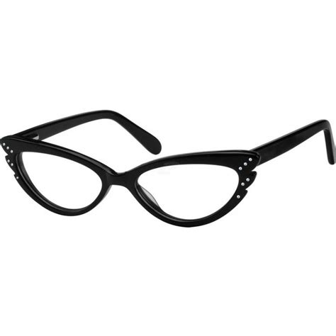 a cat eye style acetate full rim frame with spring hinge which the front rim has sparkling