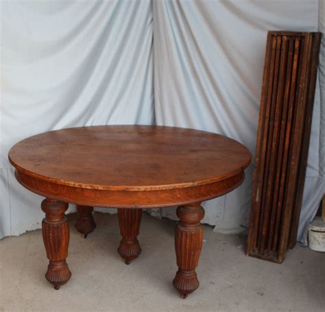 Bargain Johns Antiques Antique Round Oak Dining Table With Five Legs