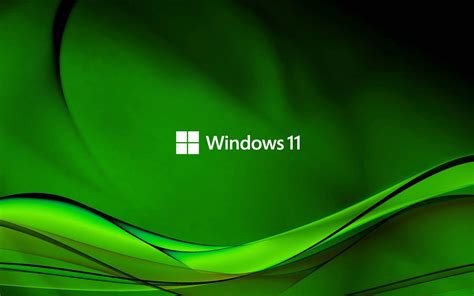 Green Windows 11 Wallpaper With Official Logo For Laptop Backgrounds