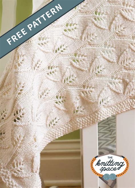 Knitted Leafy Baby Blanket Free Knitting Pattern