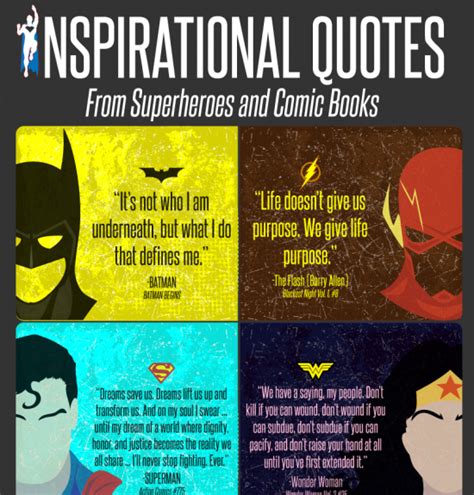 An Image Of Some Inspirational Quotes From Superheros And Comic Books