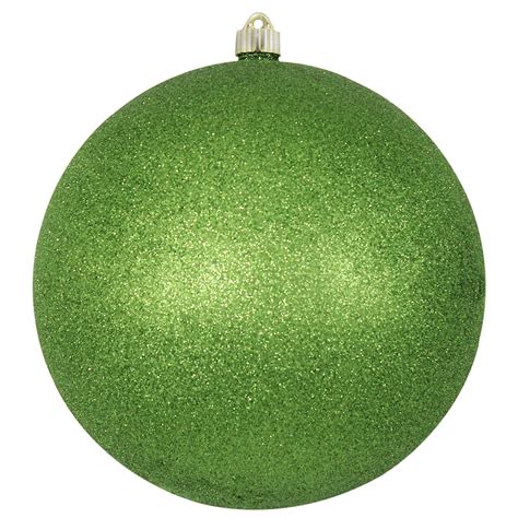 Lime Green Shatterproof Glitter Christmas Ball Ornament 10 250mm