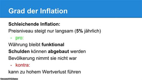 Inflation is a persistent increase in prices, often triggered when demand for goods is greater than the available supply or when unemployment is low and workers can command higher salaries. Inflation - Definition & Erklärung - BWL einfach erklärt ...