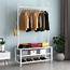 Clothes Garment Rack Display Shelf Hall Tree Clothing Rolling With 