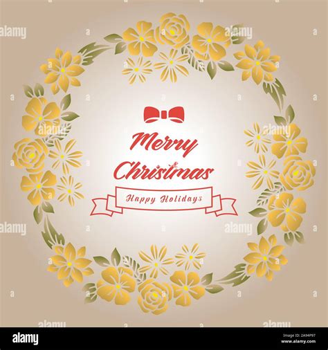 rotulación de tarjeta de feliz navidad felices fiestas con patrón de hojas de forma flor del