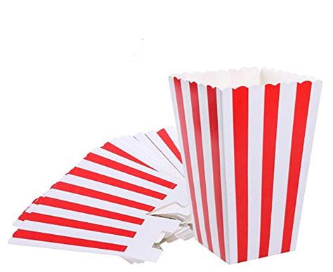 Red Striped Popcorn Boxes Carnival Parties Mini Paper Popcorn And