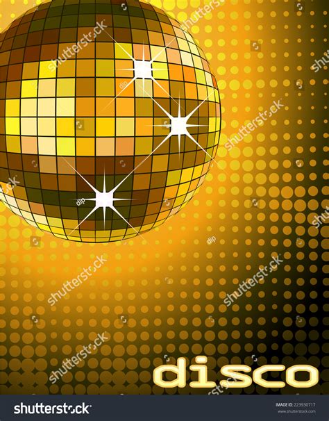 Retro Party Background Disco Ball Illustration Stock Illustration