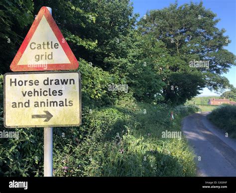 Road Sign Warning Cattle Grid Hi Res Stock Photography And Images Alamy