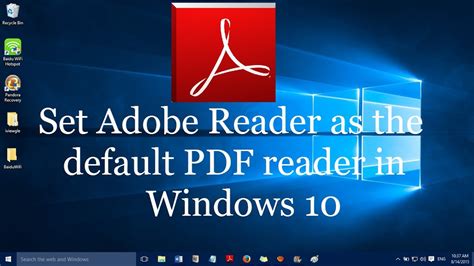 How to set Adobe Reader as the default pdf viewer in windows 10 - YouTube