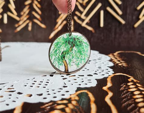 Weeping Willow Pendantminiature Weeping Willow Tree Willow Etsy