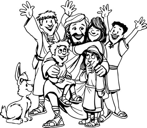 Printable Jesus Loves The Little Children Coloring Pages