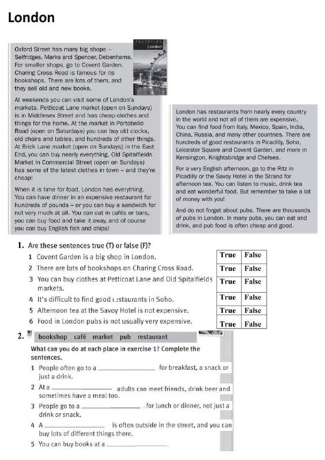 Reading Comprehension A2 Worksheet