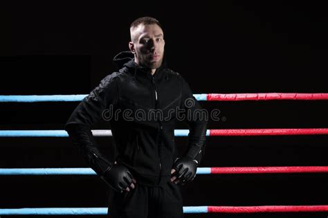 Mixed Martial Artist Posing In Boxing Ring Concept Of Mma Ufc Thai
