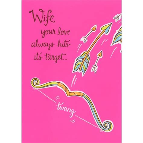 Arrows On Hot Pink Wife Valentines Day Card