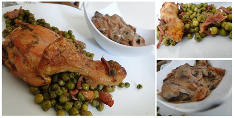 Folie al dente Poulet à la Clamart et les champignons à la forestière