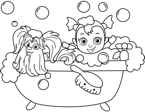 Gregoria and bridget colouring page. Wolfie and Nosy From Vampirina Coloring Pages in the ...