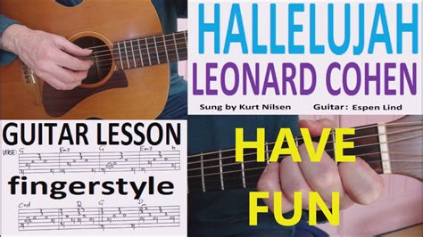 Hallelujah Leonard Cohen Fingerstyle Guitar Lesson Youtube