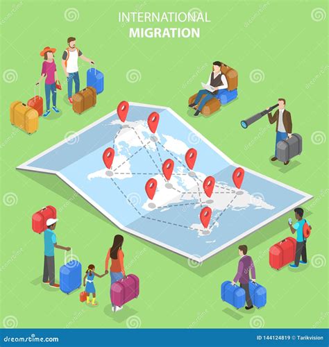 International Migration Landing Page Template Characters Legal World Immigration Travelers And