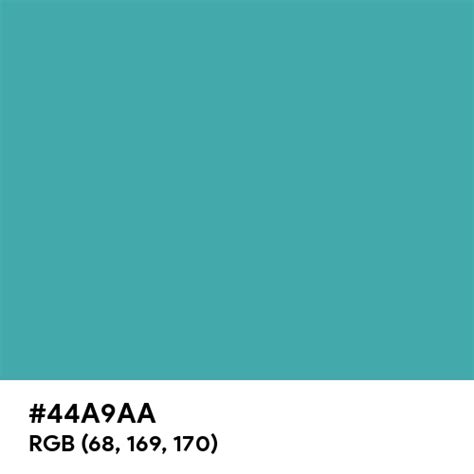 Soft Teal Color Hex Code Is 44a9aa