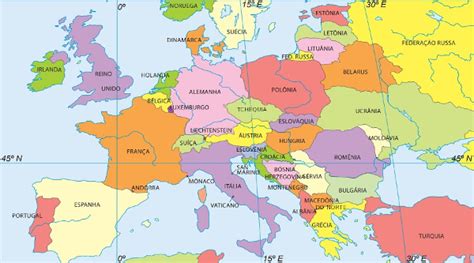 Países Da Europa Lista Capitais Mapa Regiões Mundo Educação