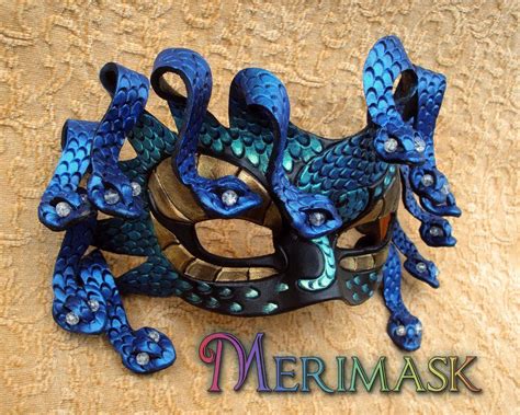 Blue And Aqua Medusa Mask By Merimask On Deviantart Medusa Mask